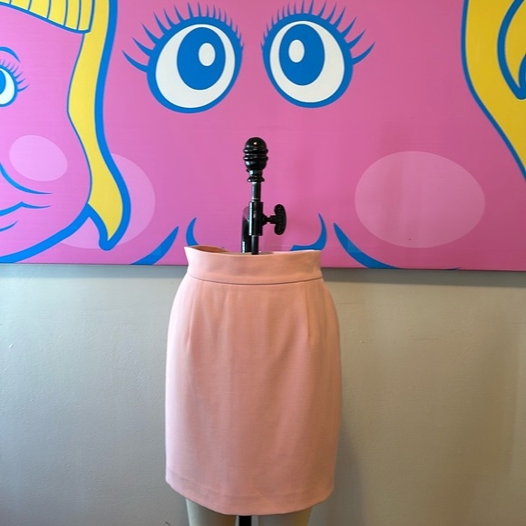 Moschino Cheap Chic Pink Wool Mini Skirt - Picture 1 of 9